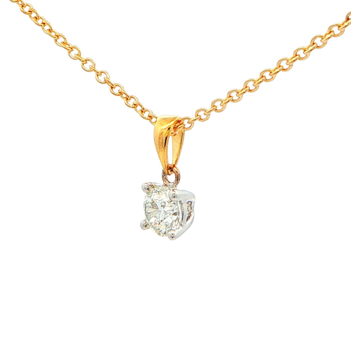 Round Brilliant cut diamond solitaire pendant - 0.40cts Gardiner Brothers