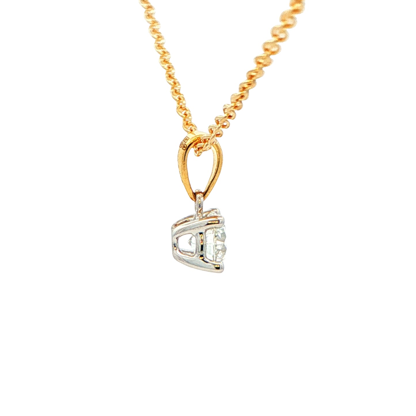 Round Brilliant cut diamond solitaire pendant - 0.40cts Gardiner Brothers