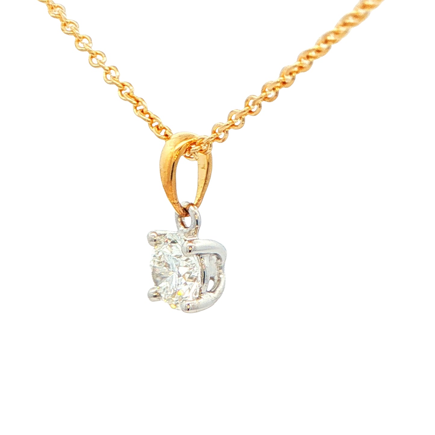 Round brilliant cut diamond solitaire pendant - 0.60cts Gardiner Brothers