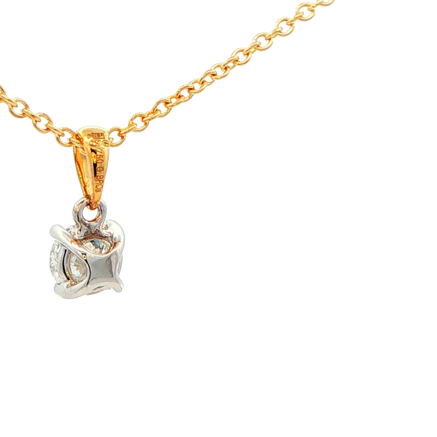 Round brilliant cut diamond solitaire pendant - 0.60cts Gardiner Brothers