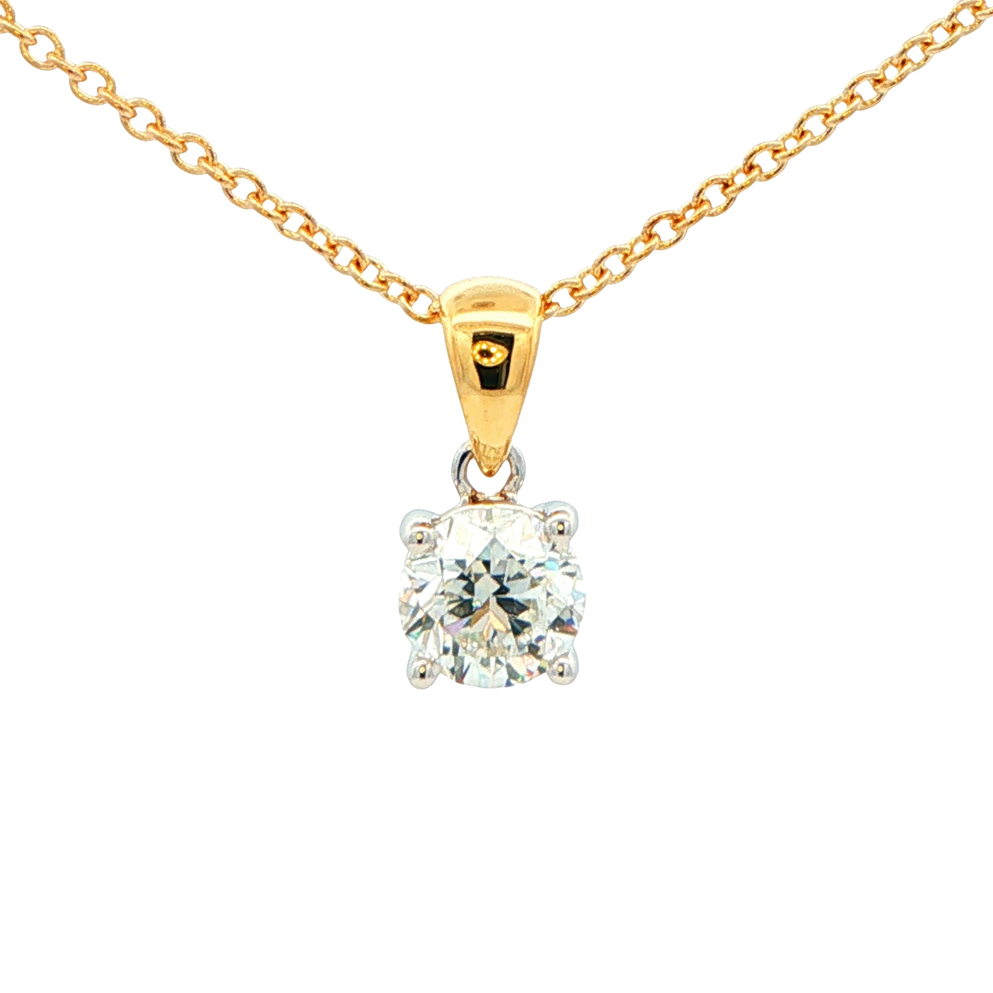 Round Brilliant cut diamond solitaire pendant - 1.00cts Gardiner Brothers