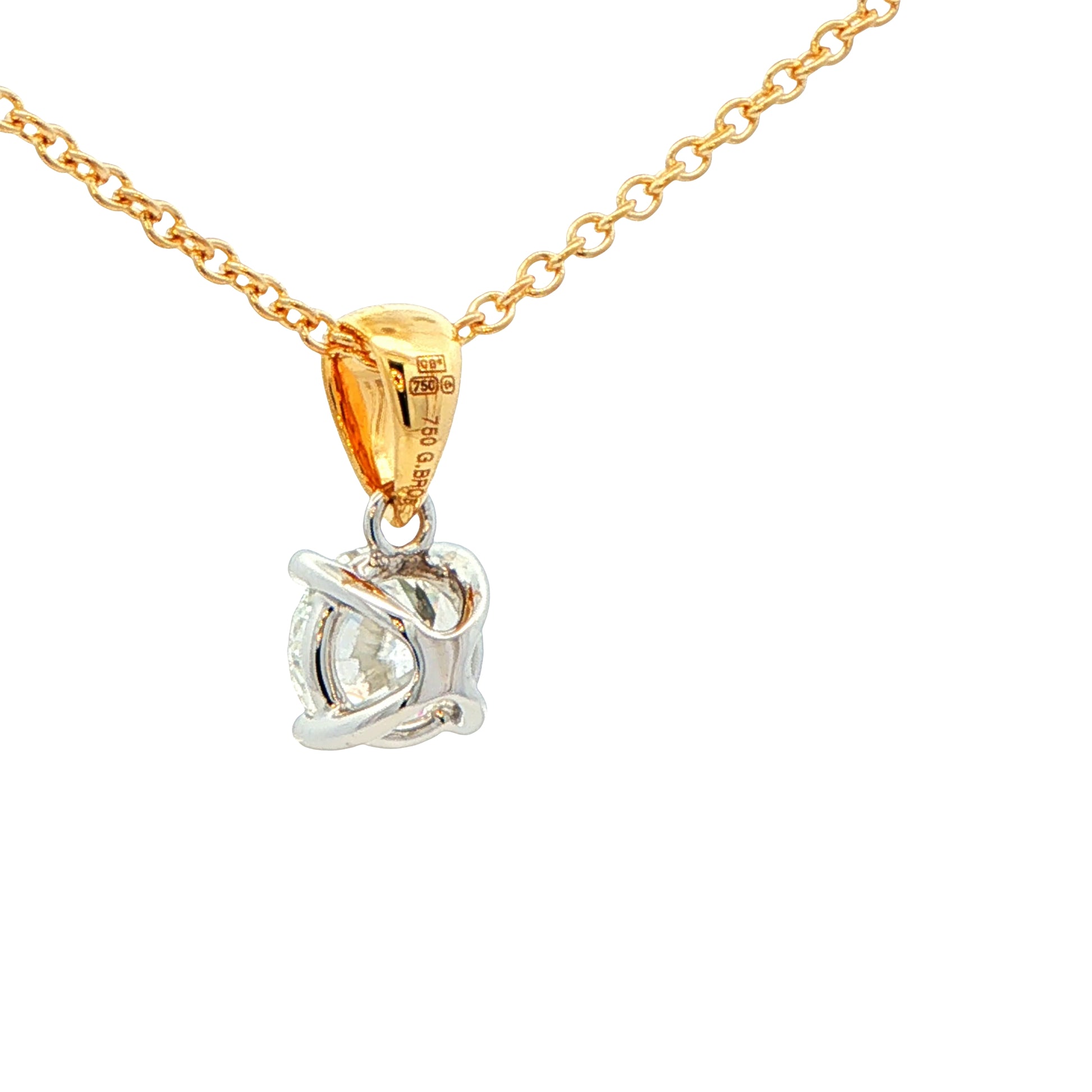 Round Brilliant cut diamond solitaire pendant - 1.00cts Gardiner Brothers