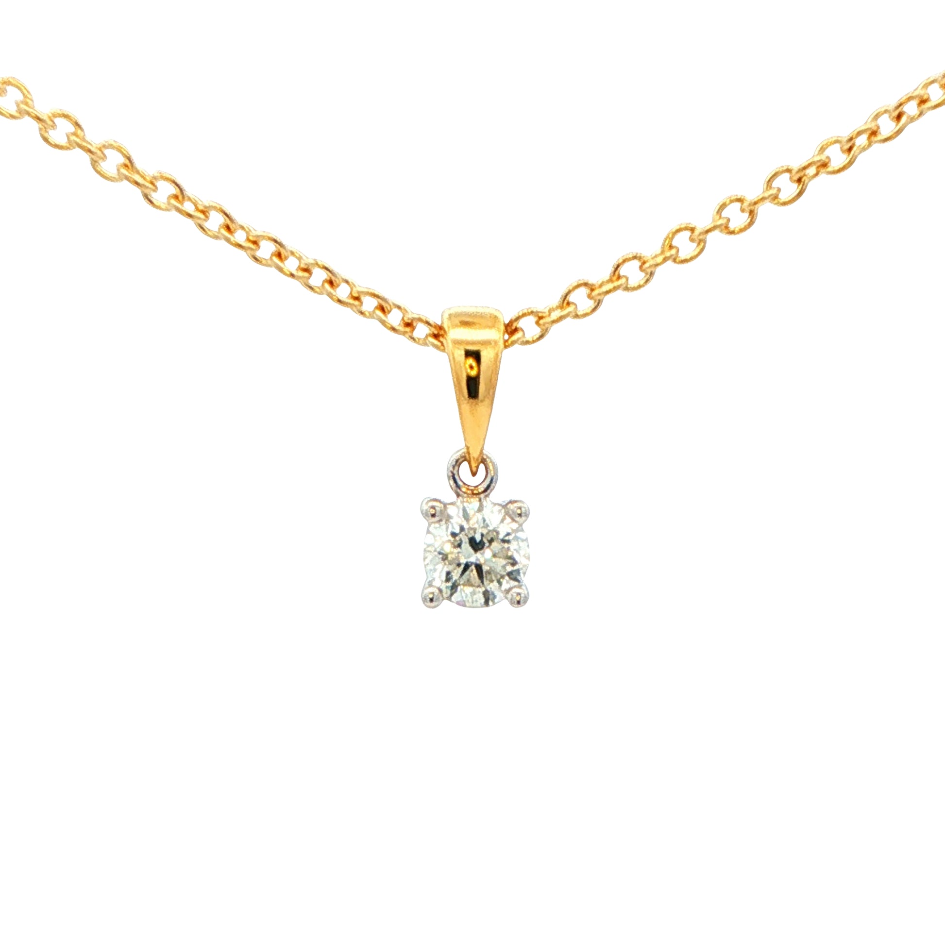 Round Brilliant Cut Diamond Solitaire Pendant - 0.20cts Gardiner Brothers