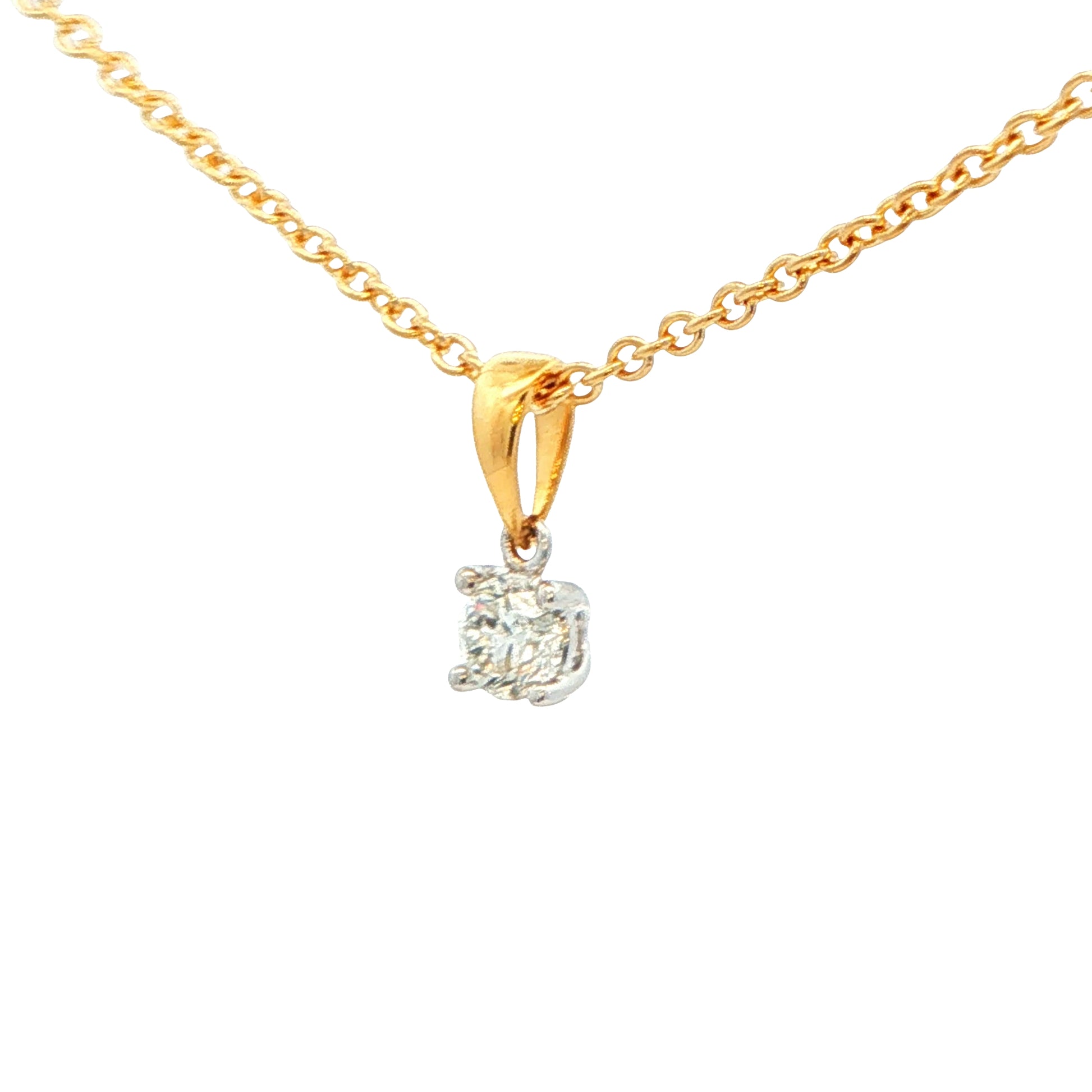 Round Brilliant Cut Diamond Solitaire Pendant - 0.20cts Gardiner Brothers