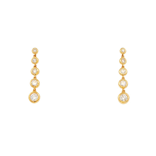 Yellow Gold 5 Diamond Drop Style Earrings Gardiner Brothers