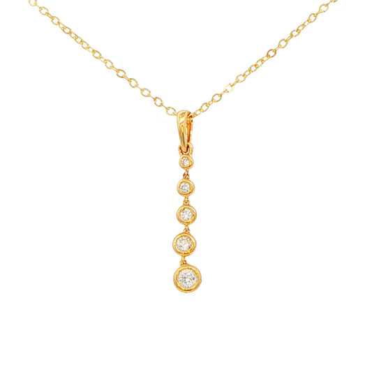 Yellow Gold 5 Diamond Drop Style Pendant Gardiner Brothers