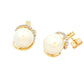 Yellow Gold Fancy Style Pearl and Diamond Earrings Gardiner Brothers
