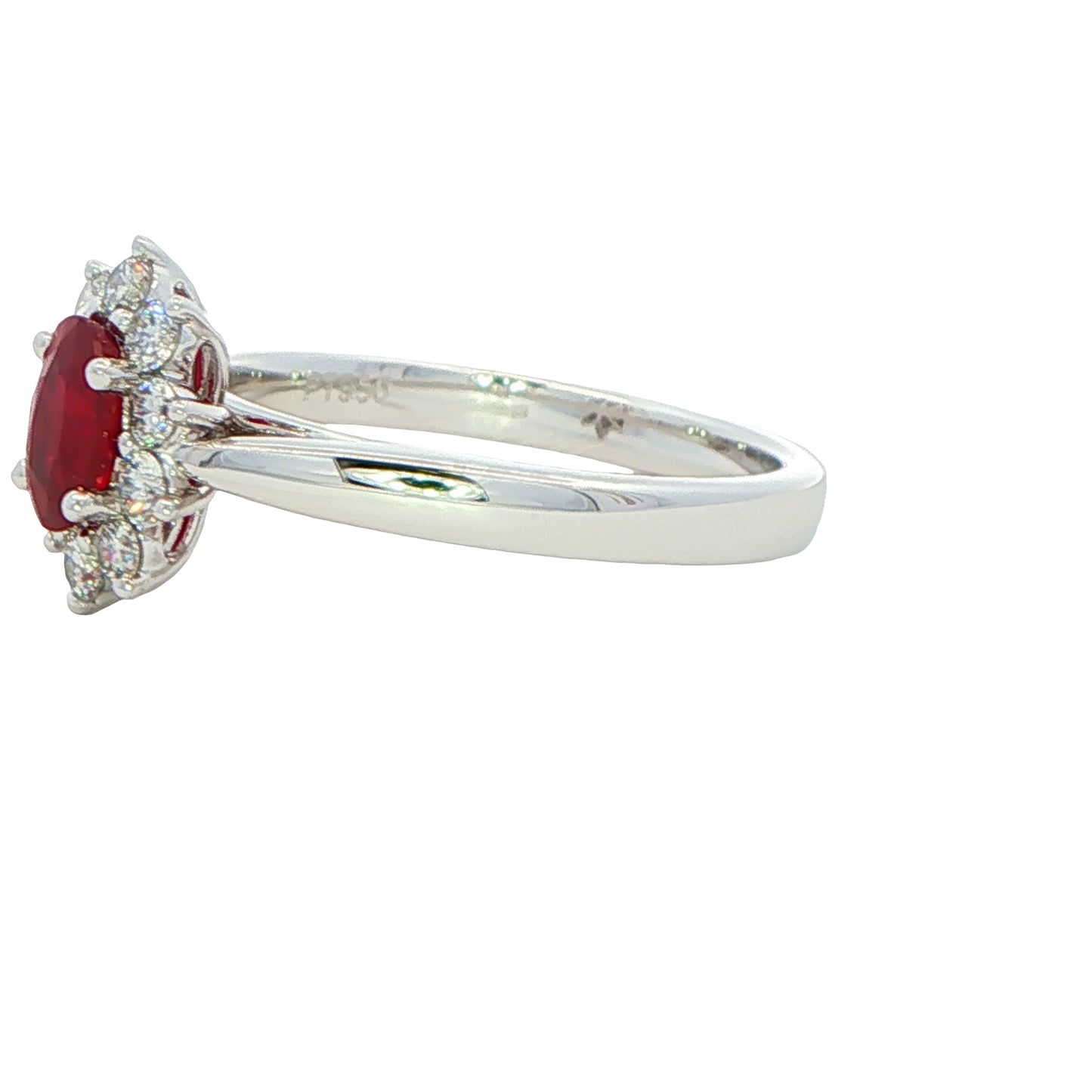 Ruby and Round Brilliant Cut Diamond Cluster Ring Gardiner Brothers