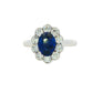 Oval Sapphire and Diamond Modern Cluster Style Ring Gardiner Brothers