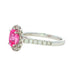 Pink Sapphire and diamond halo style ring Gardiner Brothers
