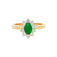Emerald and round brilliant cut diamond cluster ring Gardiner Brothers