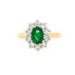 Emerald AND ROUND BRILLIANT CUT DIAMOND CLUSTER STYLE RING Gardiner Brothers