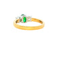 Oval emerald and round brilliant cut diamond 3 stone ring Gardiner Brothers