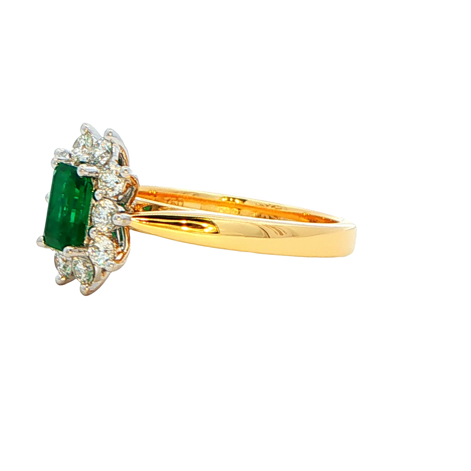 Emerald and Diamond Cluster Style Ring Gardiner Brothers