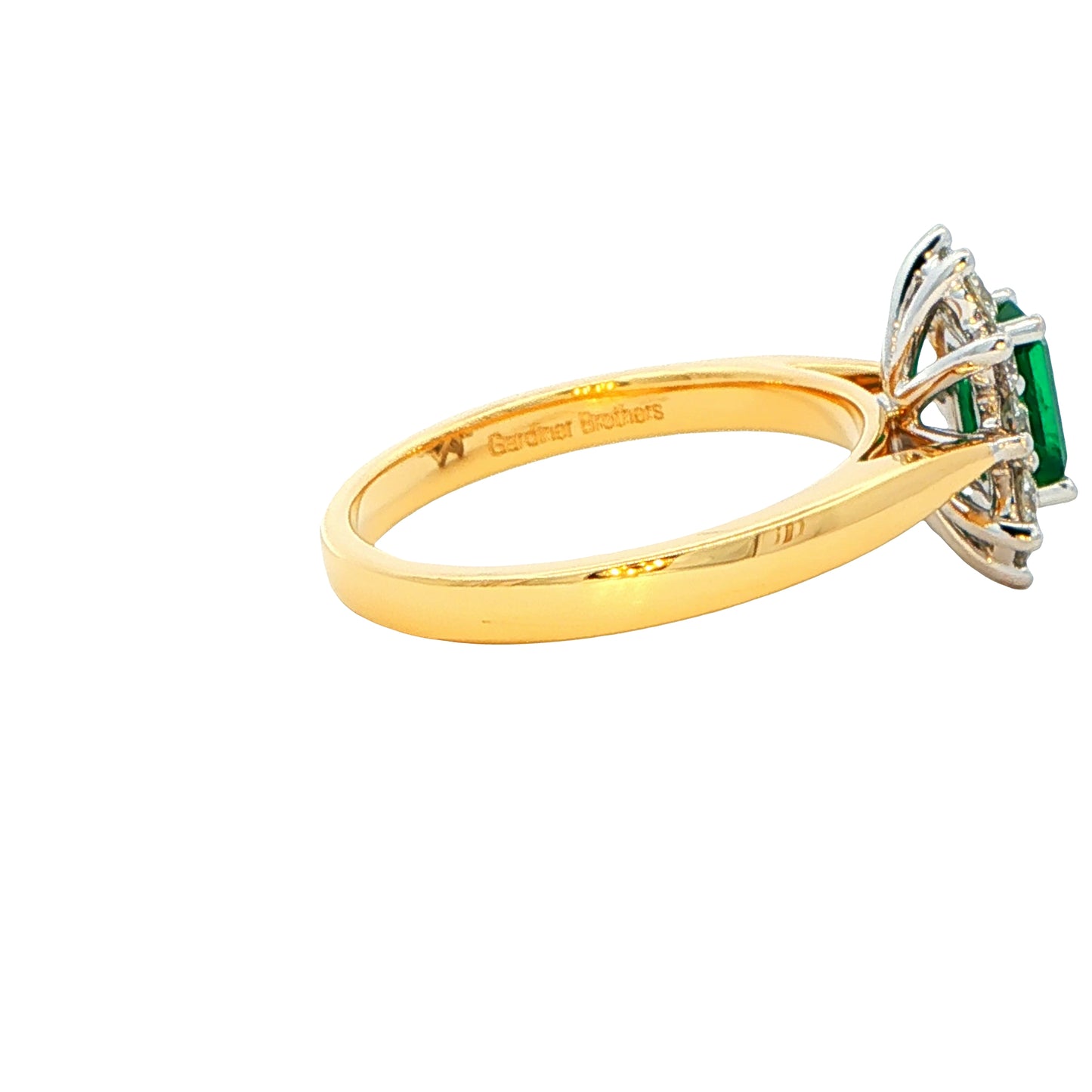 Emerald and Diamond Cluster Style Ring Gardiner Brothers