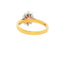 Oval Ruby and round brilliant Diamond Cluster Ring gardiner-brothers