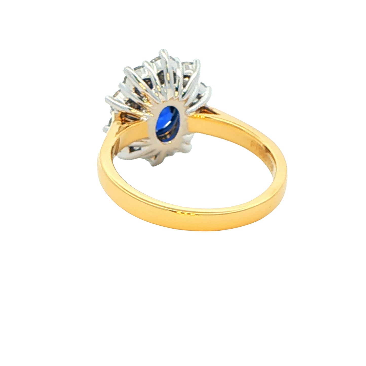 SAPPHIRE AND ROUND BRILLIANT CUT DIAMOND CLUSTER STYLE RING Gardiner Brothers