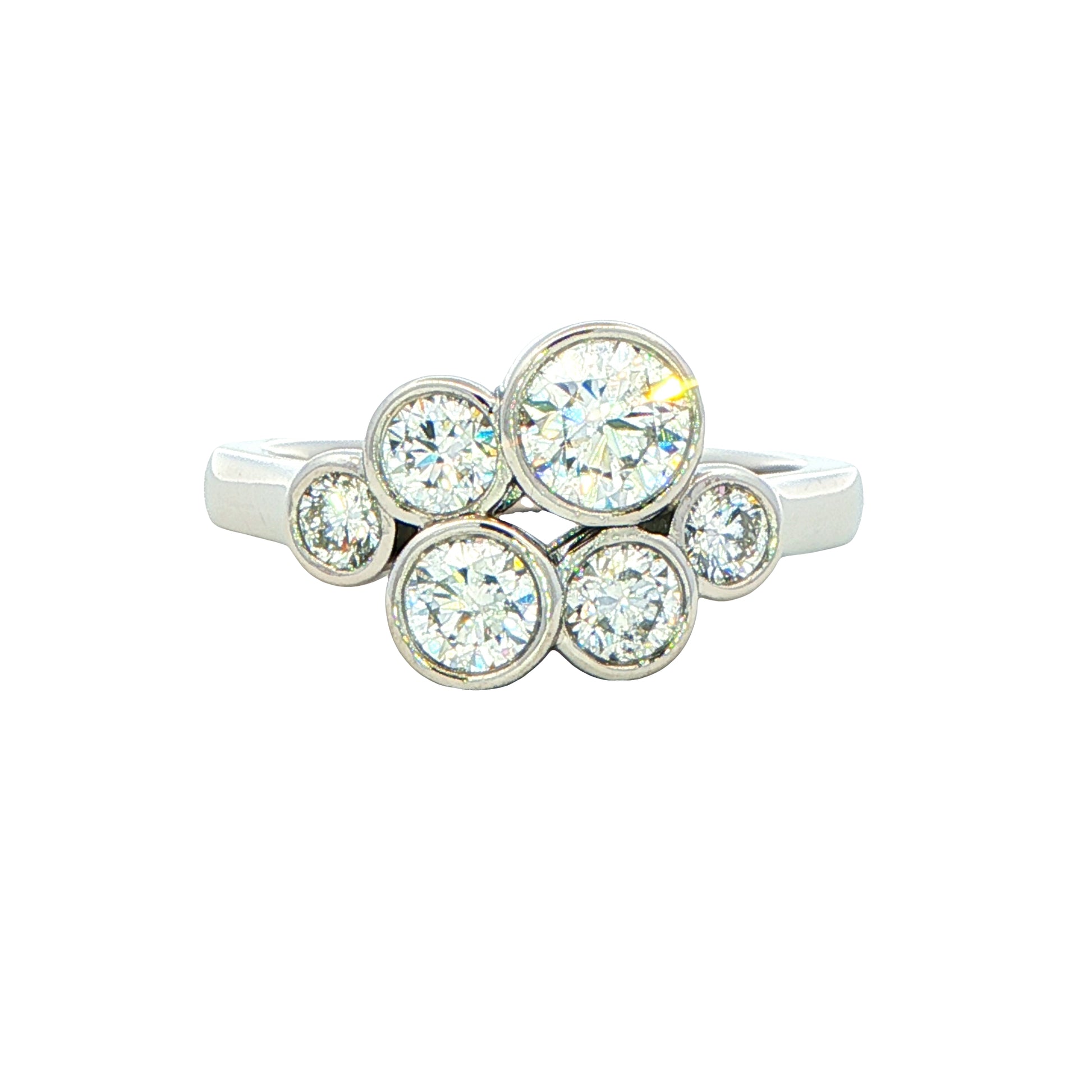 Round Brilliant Cut Diamond Bubble Style Ring - 1.35cts Gardiner Brothers