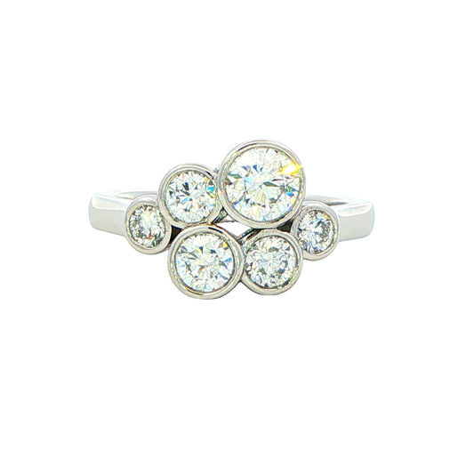 Round Brilliant Cut Diamond Bubble Style Ring - 1.35cts Gardiner Brothers