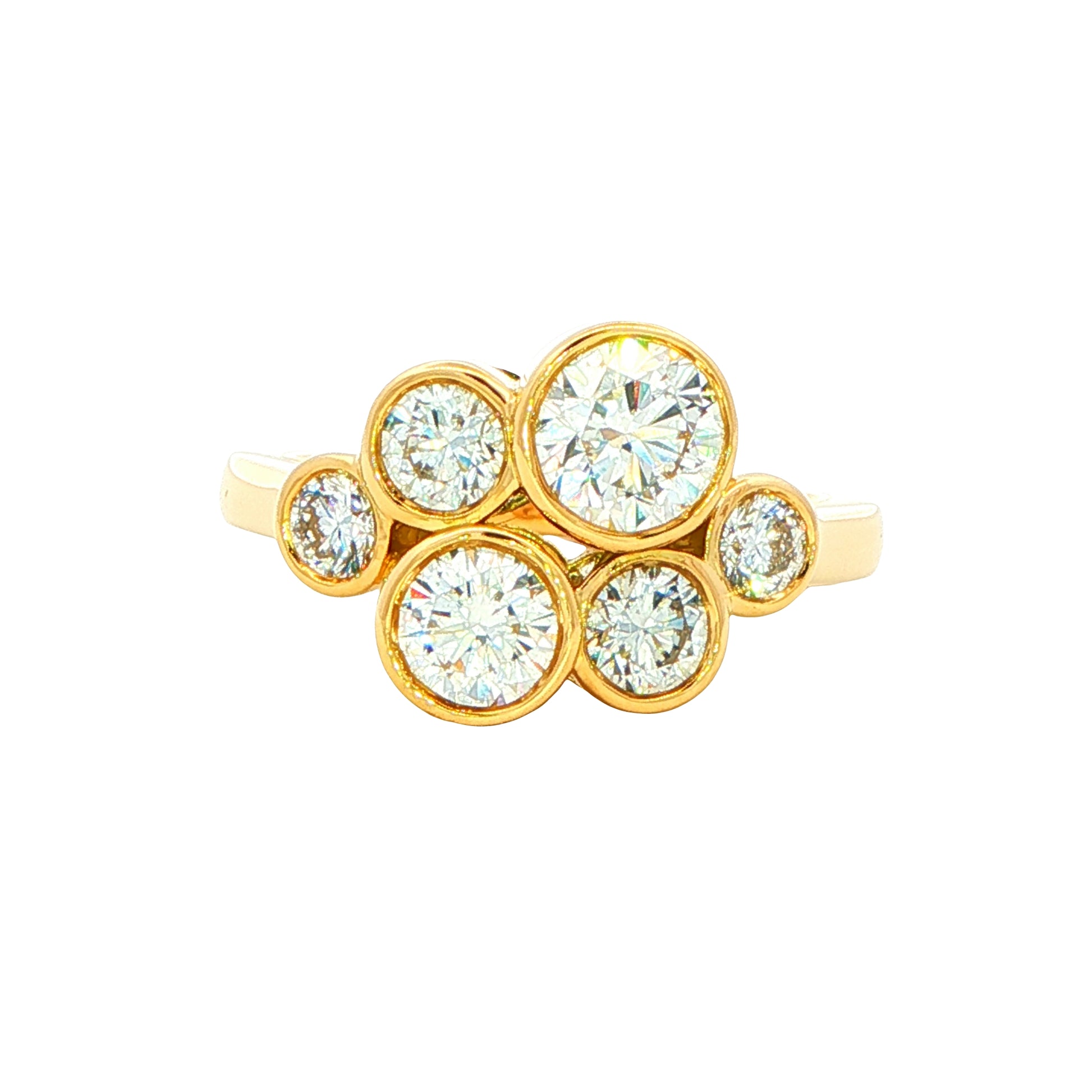 Round Brilliant Cut Diamond Bubble Style Ring - 1.82cts Gardiner Brothers