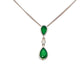 Pear Shaped Emerald and Round Brilliant Cut Diamond Drop Style Pendant Gardiner Brothers