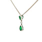 Pear Shaped Emerald and Round Brilliant Cut Diamond Drop Style Pendant Gardiner Brothers