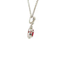Ruby and Round Brilliant Cut Diamond Halo Drop Style Pendant Gardiner Brothers