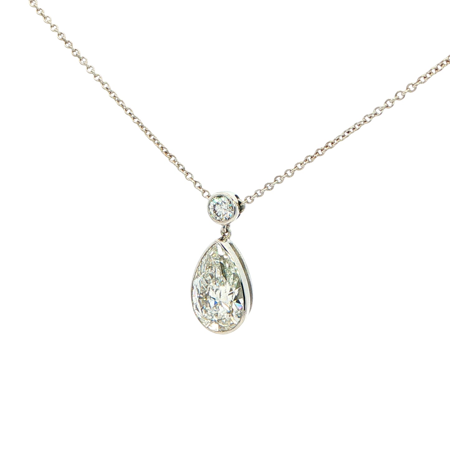 Lab Grown Round Brilliant and Pear Cut Diamond Drop Style Pendant - 1.90cts Gardiner Brothers