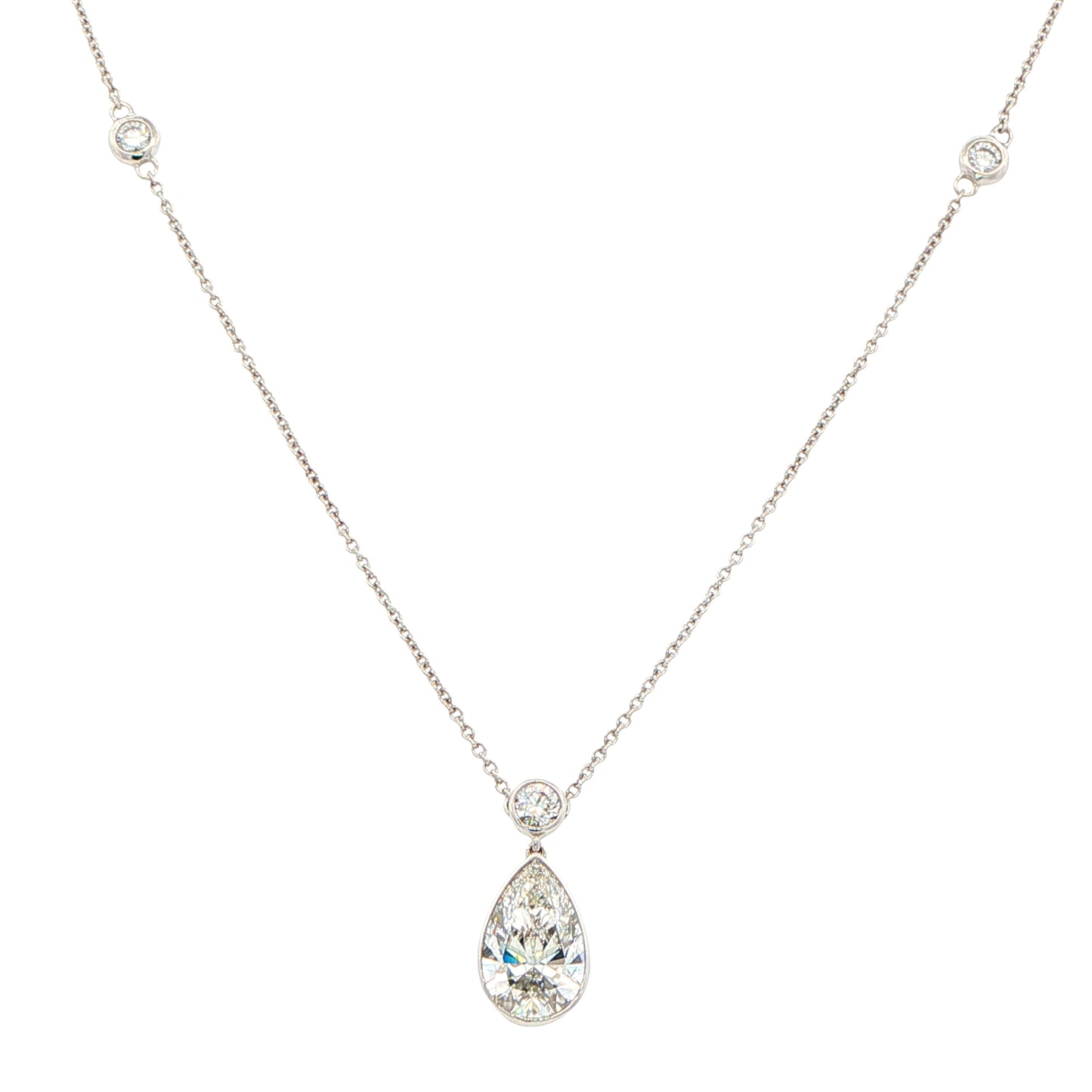 Lab Grown Round Brilliant and Pear Cut Diamond Drop Style Pendant - 1.90cts Gardiner Brothers