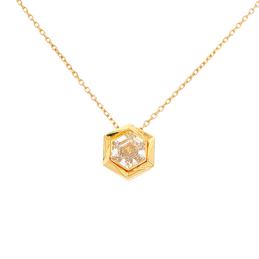 Lab Grown Hexagonal Cut Diamond Solitaire Pendant - 1.00cts Gardiner Brothers