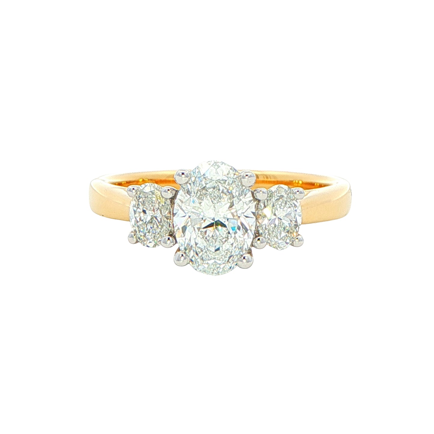 Oval shaped diamond 3 stone ring - 1.40cts Gardiner Brothers