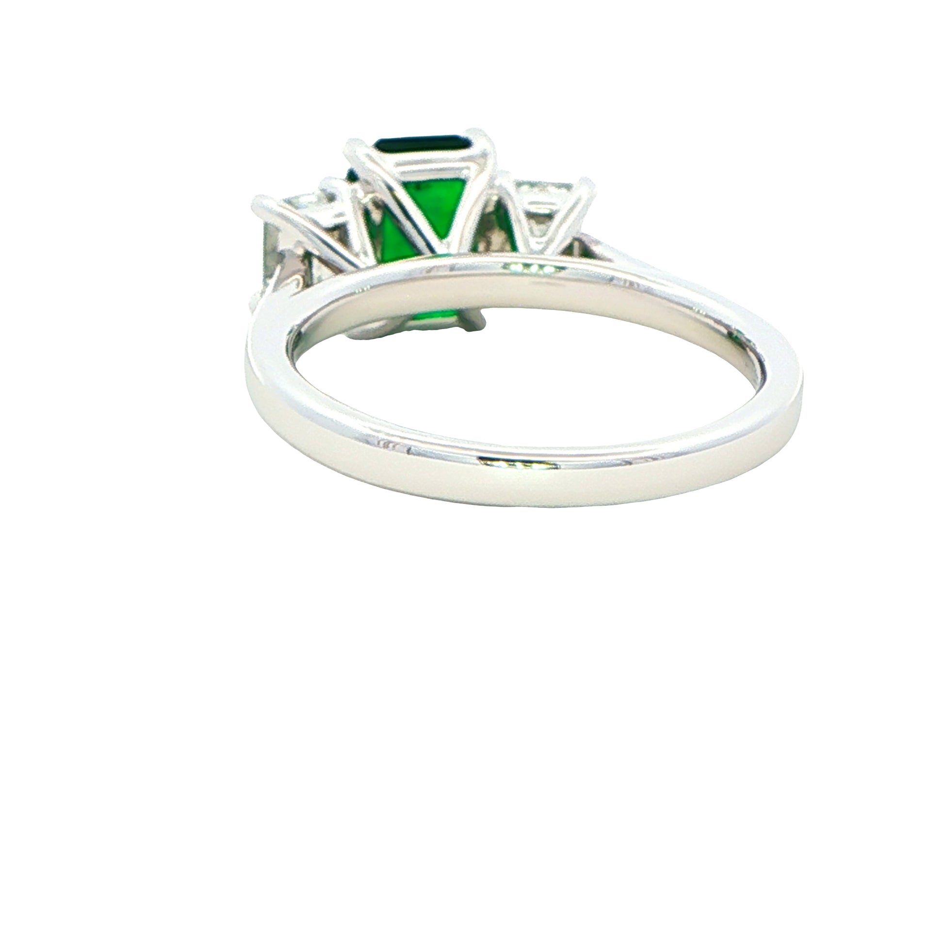 Octagonal shaped Emerald and Emerald Cut Diamond Ring Gardiner Brothers