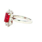 Octagonal shaped ruby and round brilliant cut diamond cluster ring Gardiner Brothers