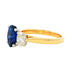 Oval shaped Sapphire and oval diamond 3 stone ring Gardiner Brothers