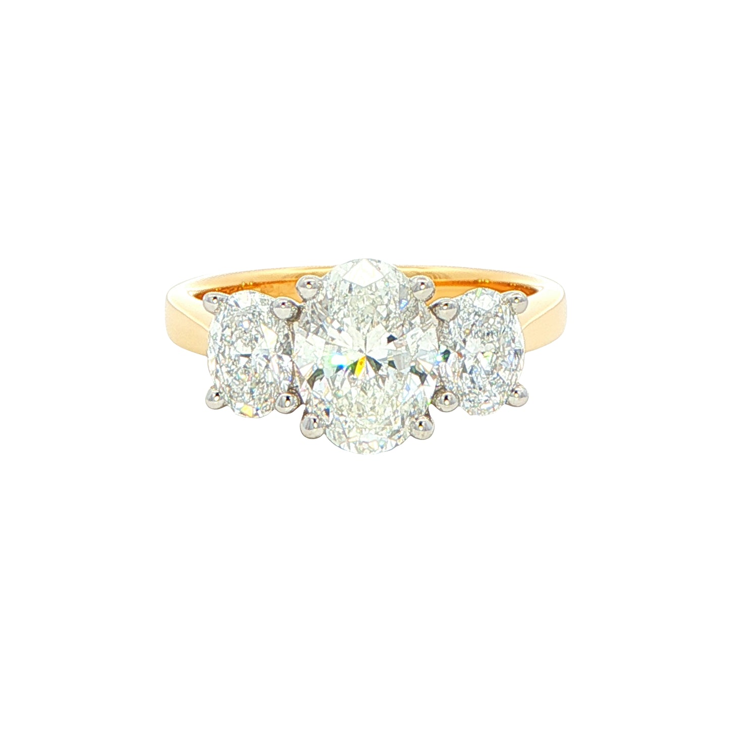 Oval shaped diamond 3 stone ring - 2.34cts Gardiner Brothers