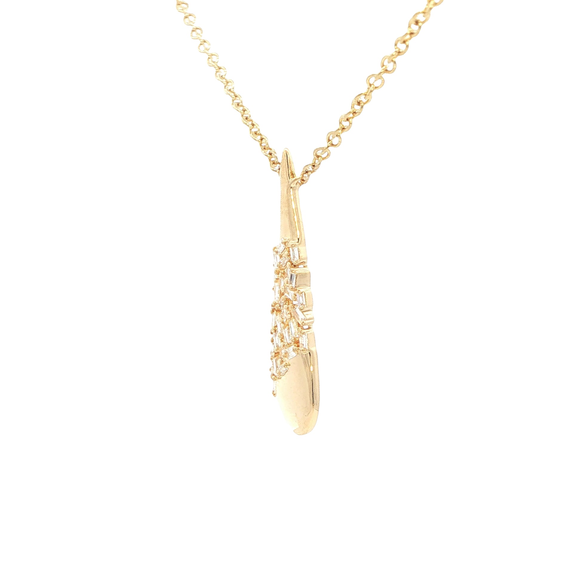 Baguette Cut Diamond Fancy Teardrop Shaped Pendant Gardiner Brothers