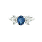 Oval shaped Sapphire and Marquise diamond ring Gardiner Brothers