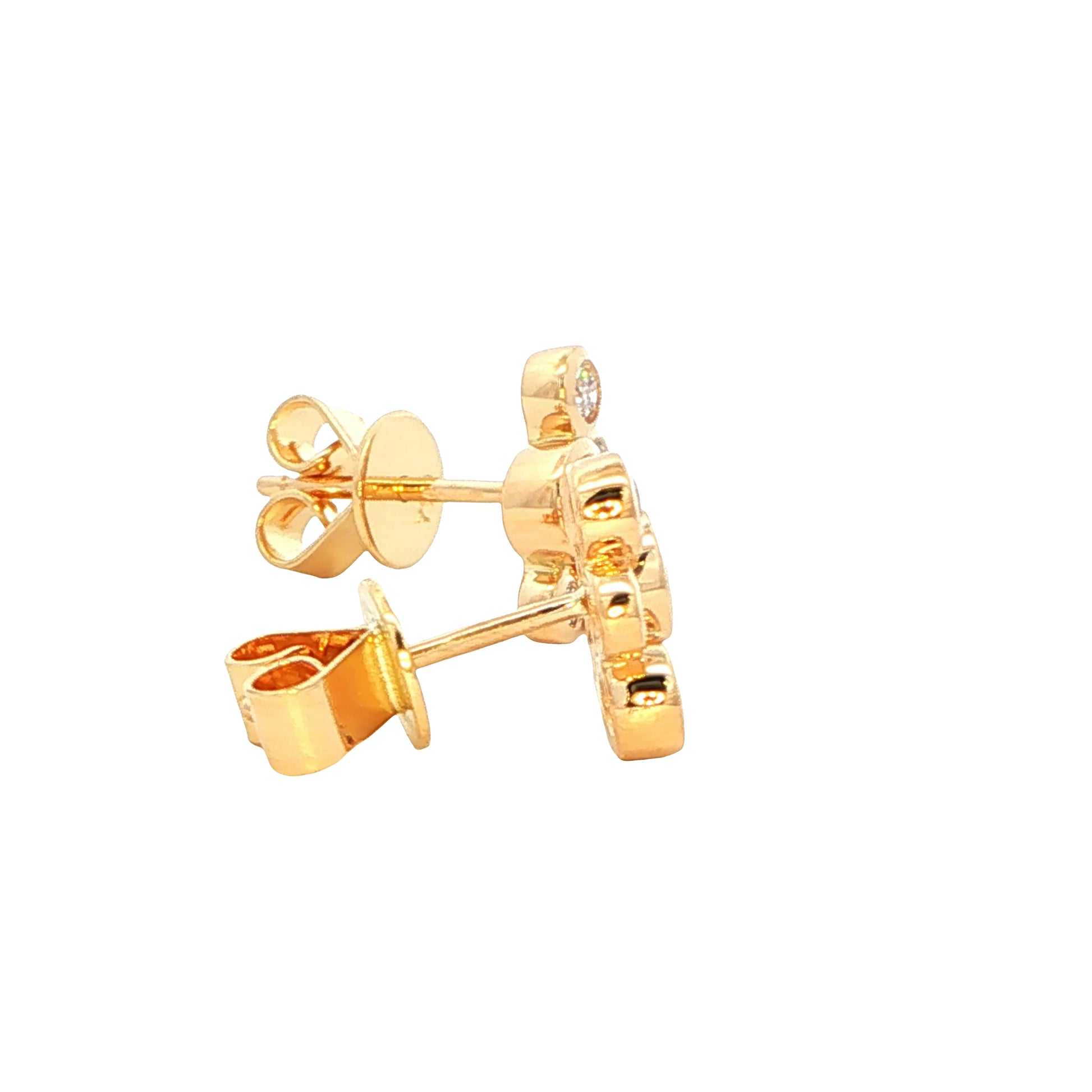 Round Brilliant cut diamond set bubble style earrings Gardiner Brothers