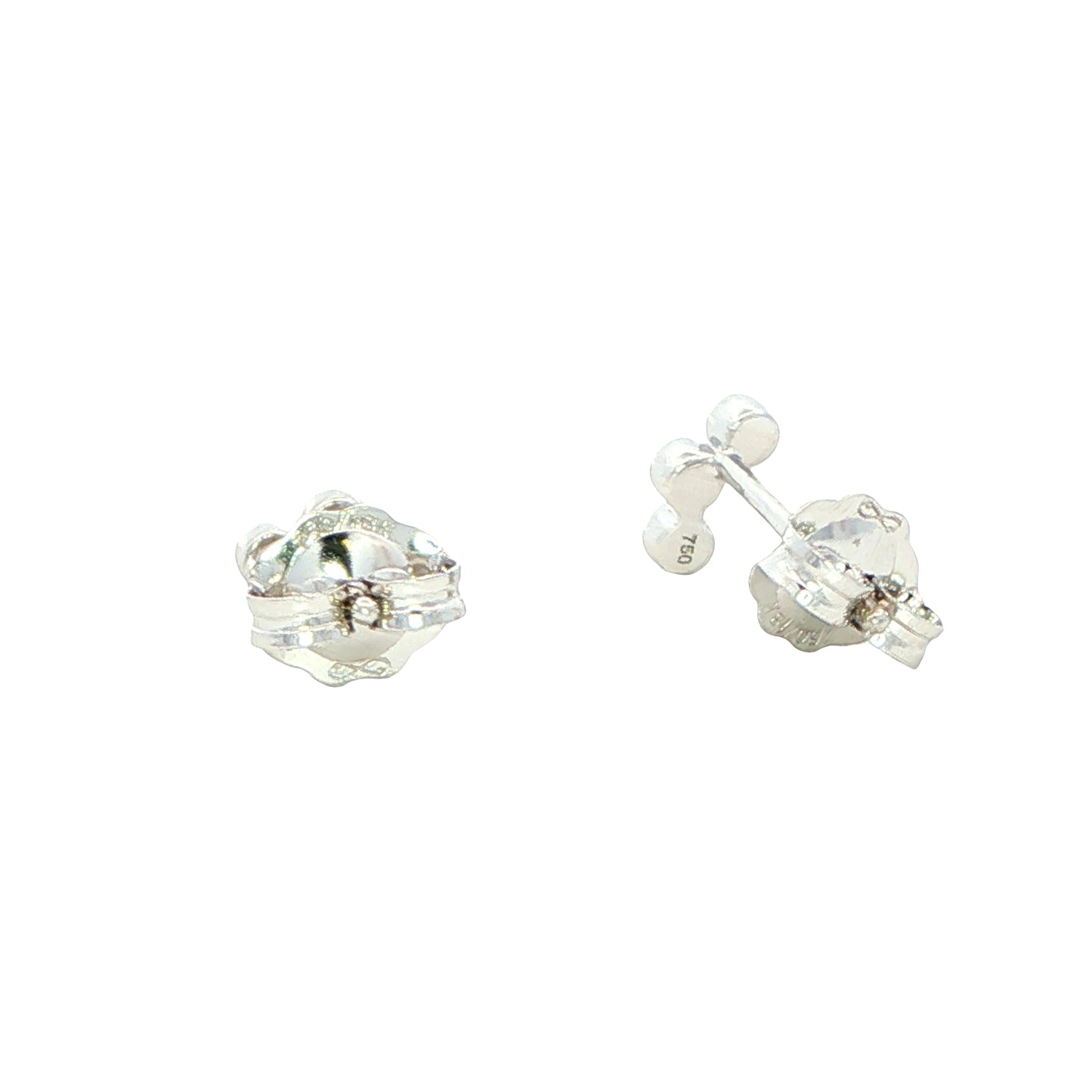 White gold 3 round brilliant cut diamond set earrings Gardiner Brothers