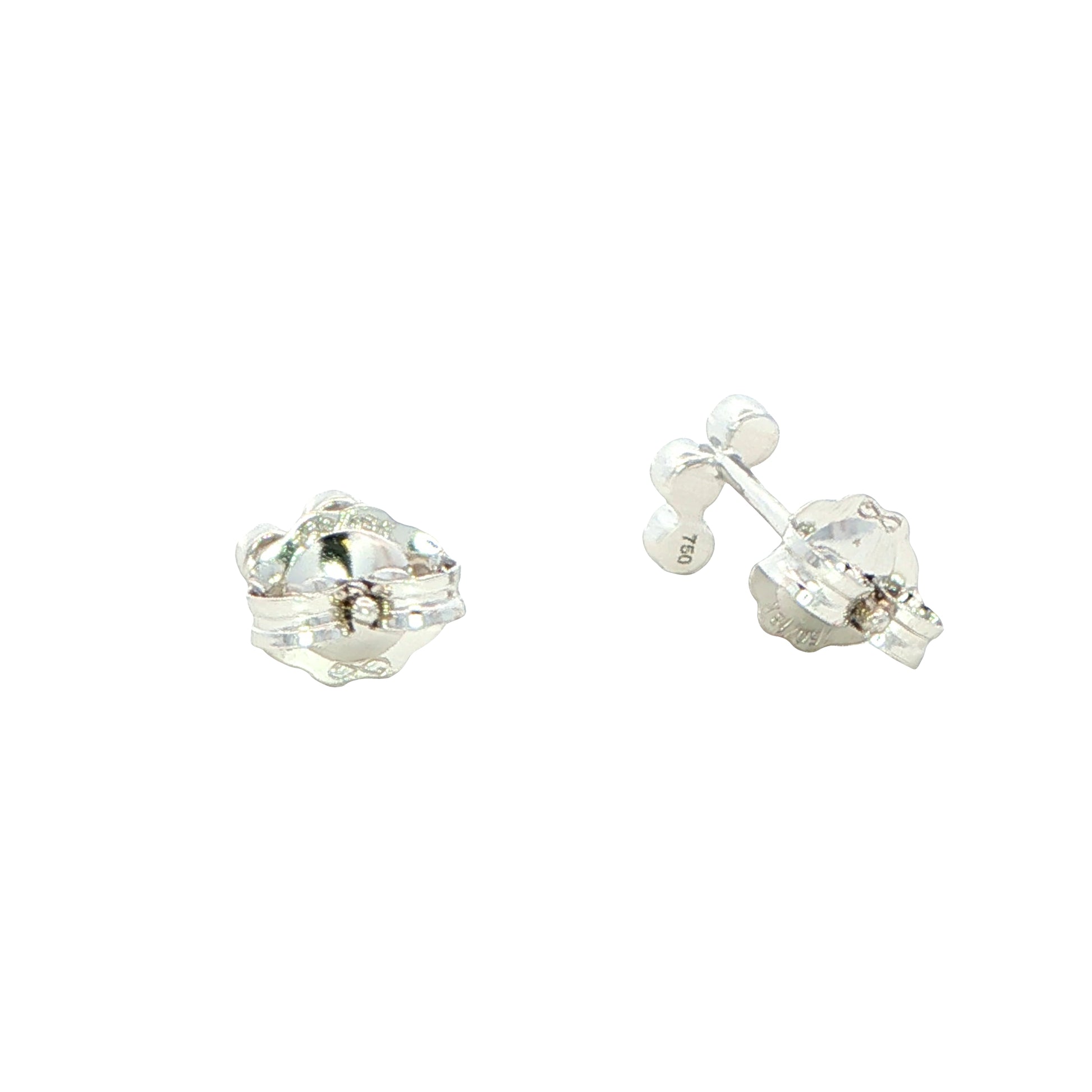 White gold 3 round brilliant cut diamond set earrings Gardiner Brothers