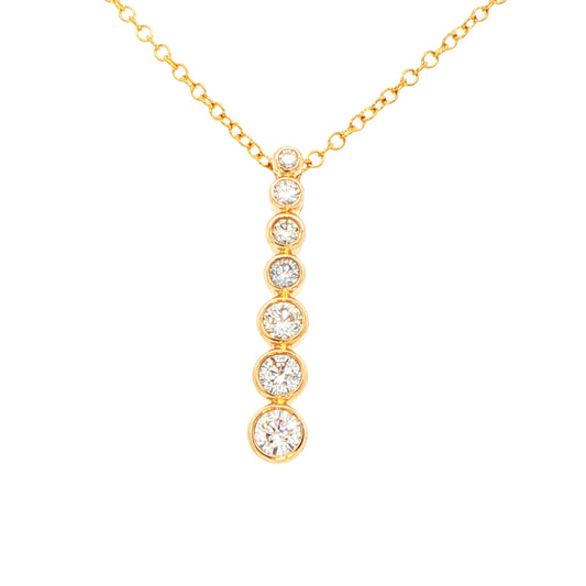 Round Brilliant cut 7 stone diamond drop pendant Gardiner Brothers