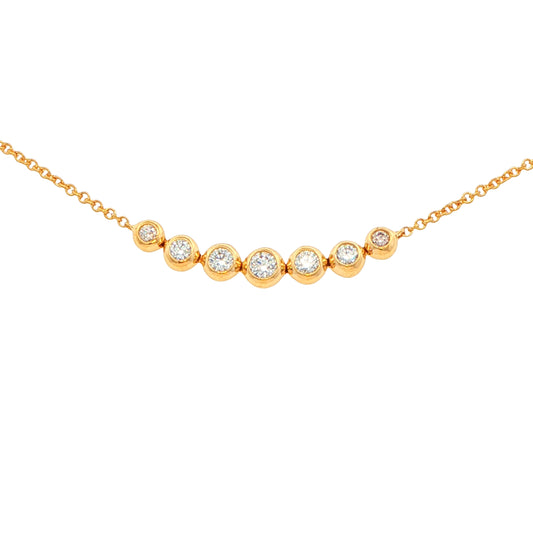 Round Brilliant cut 7 stone graduated diamond necklet Gardiner Brothers