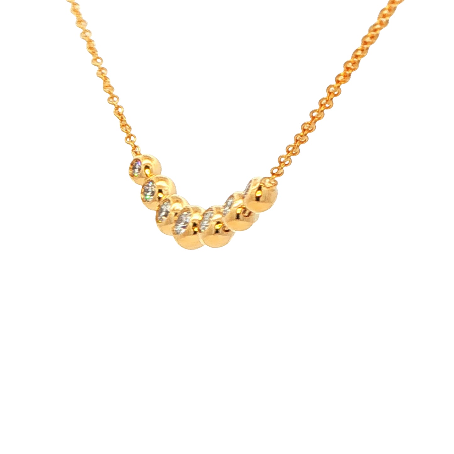 Round Brilliant cut 7 stone graduated diamond necklet Gardiner Brothers