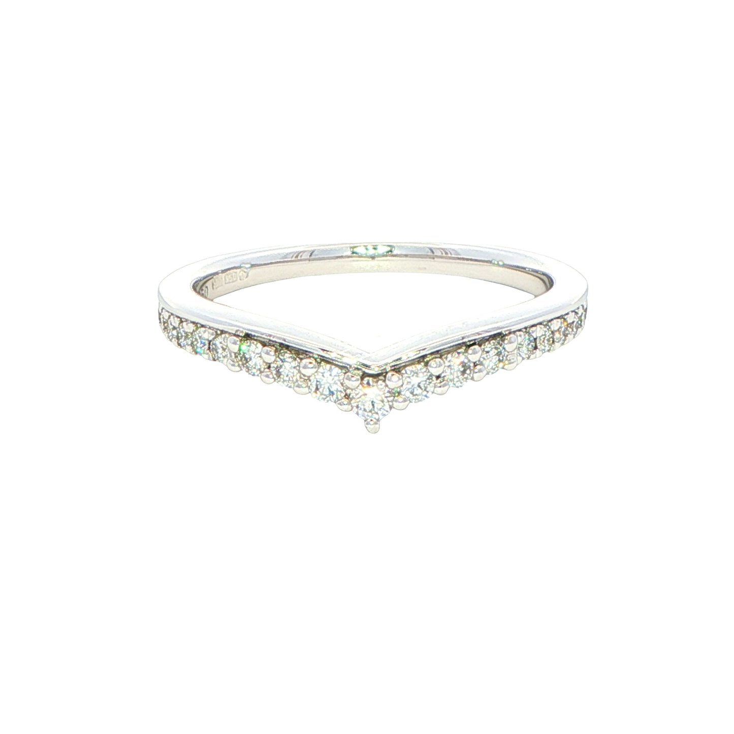 WishBone Shaped Diamond Set Wedding Band Gardiner Brothers Platinum