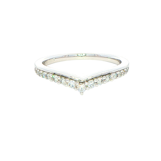 WishBone Shaped Diamond Set Wedding Band Gardiner Brothers Platinum