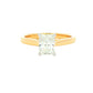 Radiant cut diamond solitaire ring - 1.03cts