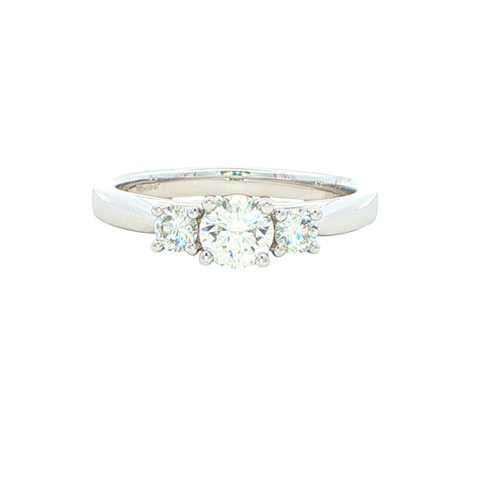 Round Brilliant cut diamond 3 stone ring - 0.60cts