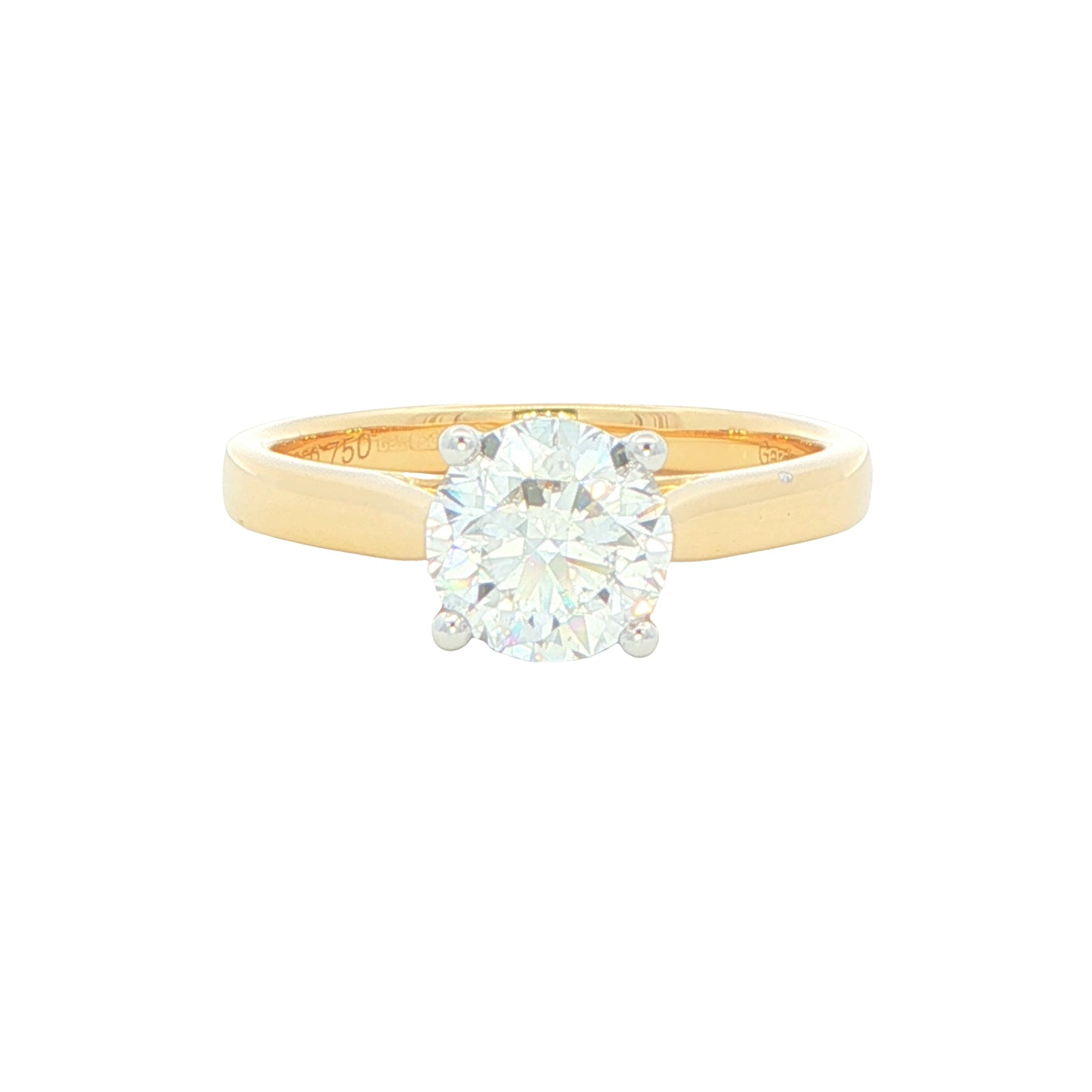 Round brilliant cut diamond solitaire ring - 1.20cs