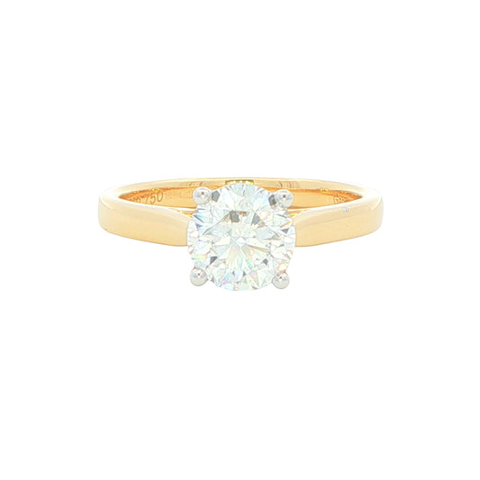 Round brilliant cut diamond solitaire ring - 1.20cs