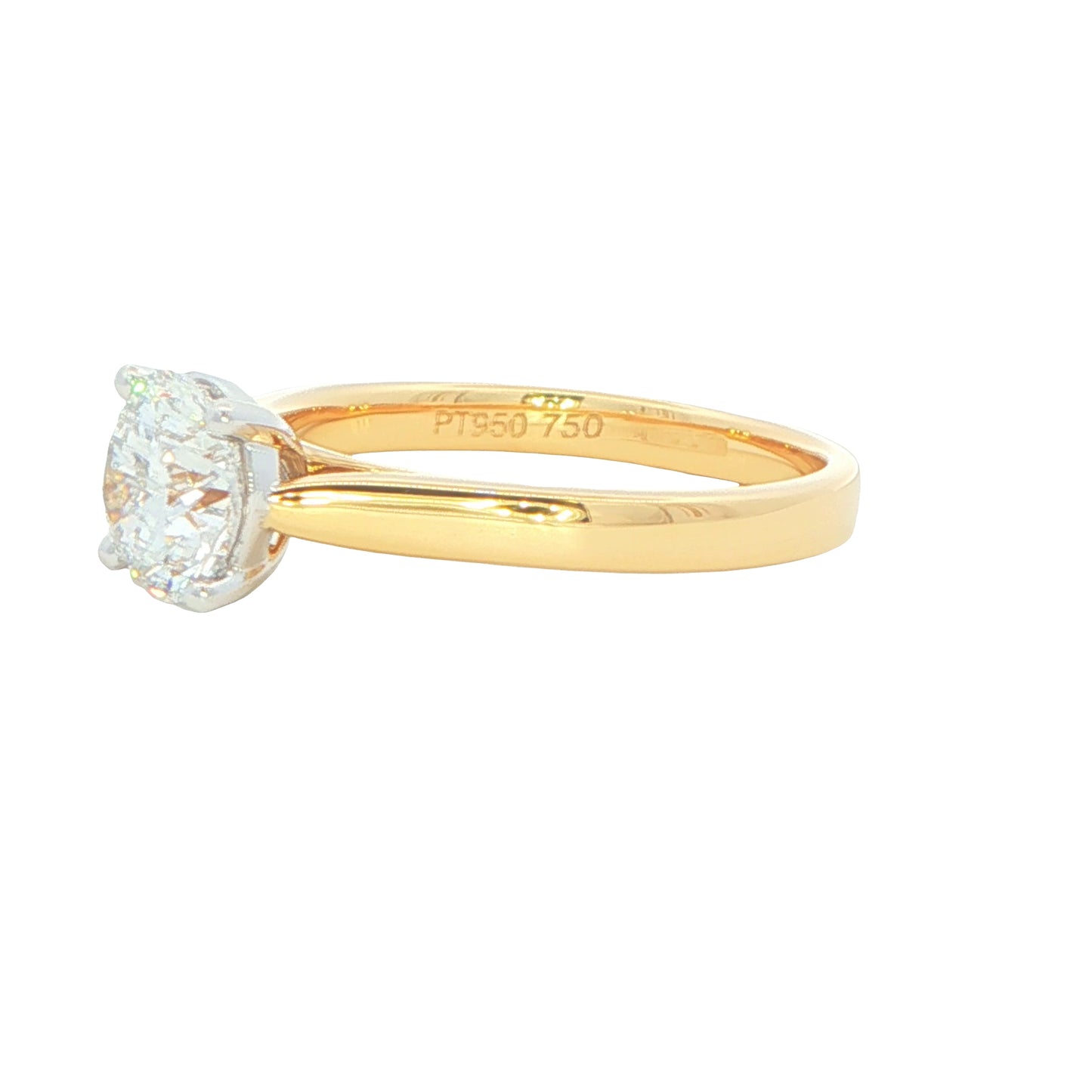Round brilliant cut diamond solitaire ring - 1.20cs